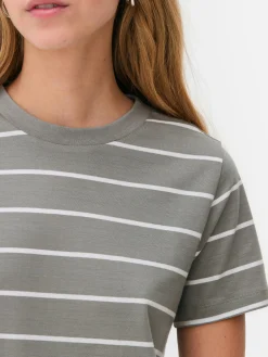 Gestreept T-shirt Met Ronde Hals