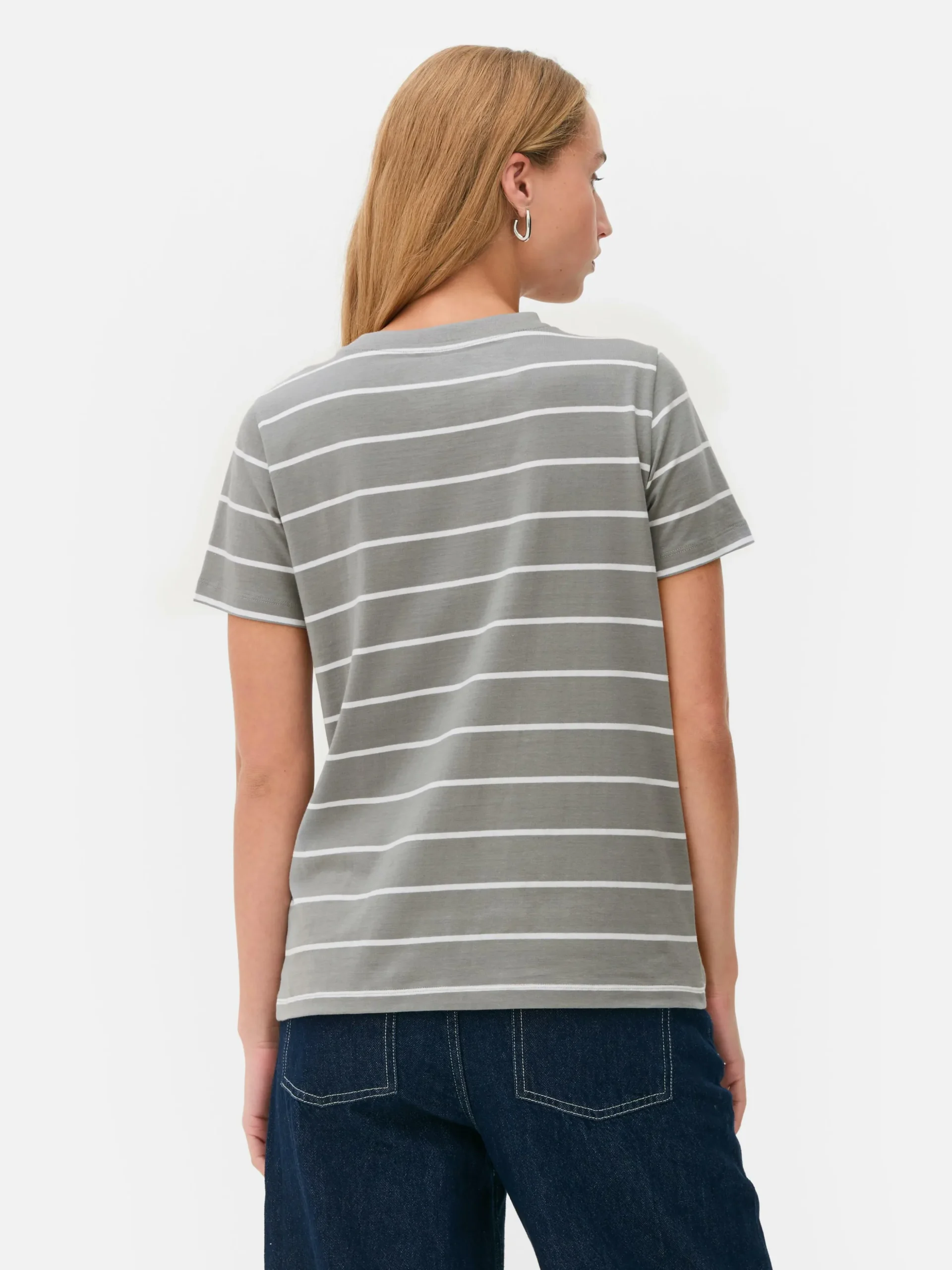 Gestreept T-shirt Met Ronde Hals