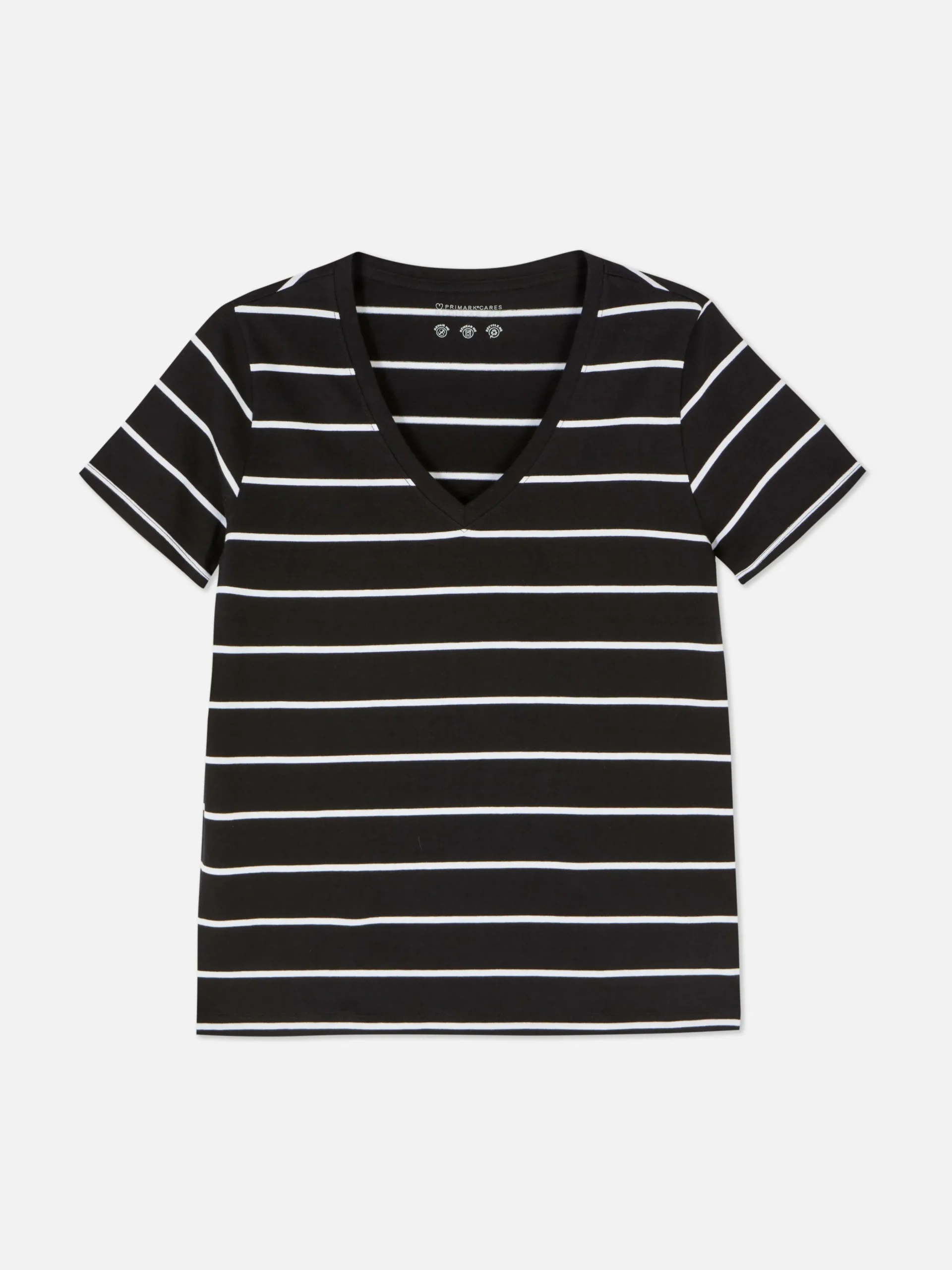 Gestreept T-shirt Met V-hals