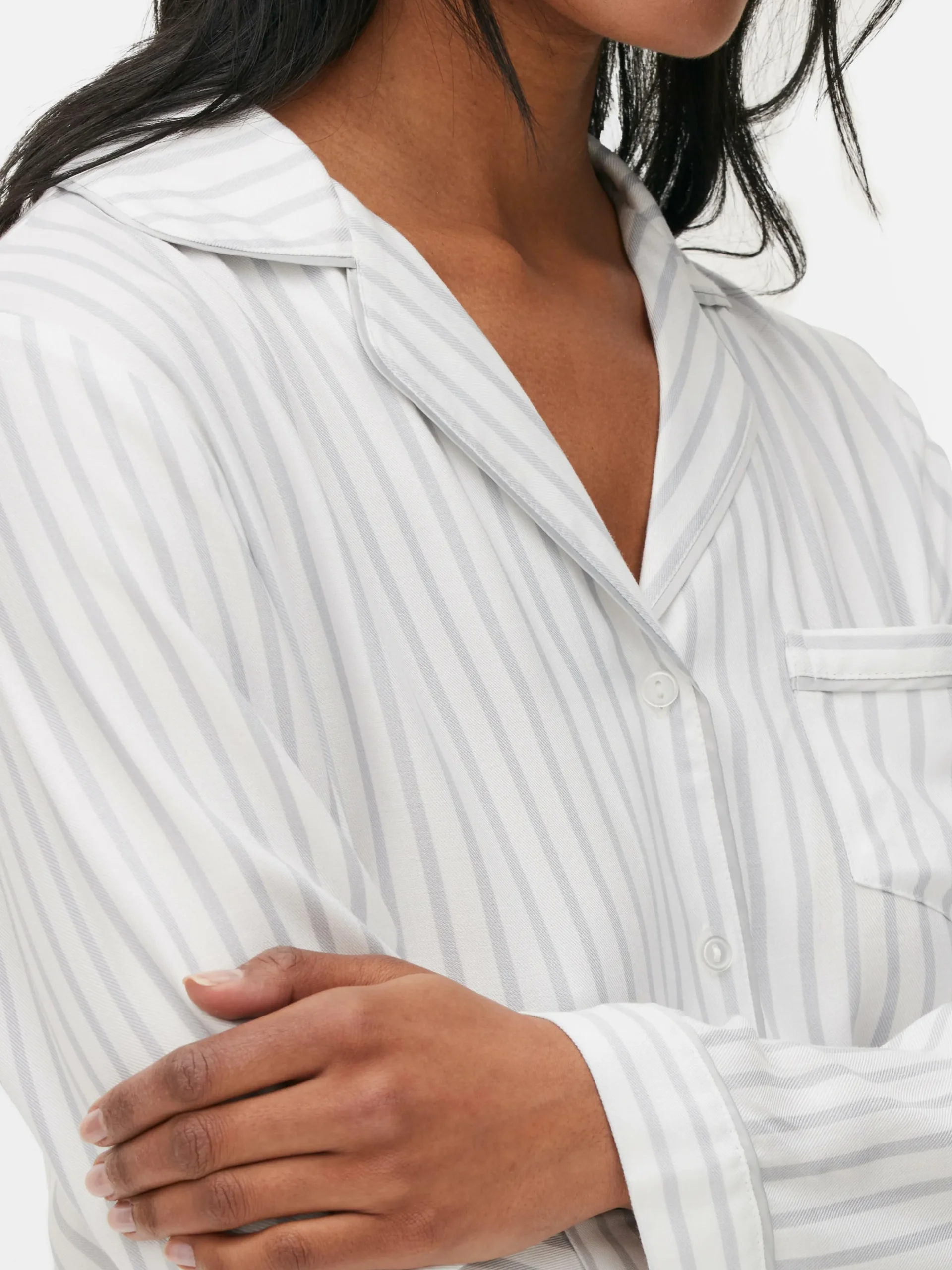Gestreepte Lange Boyfriend-pyjama