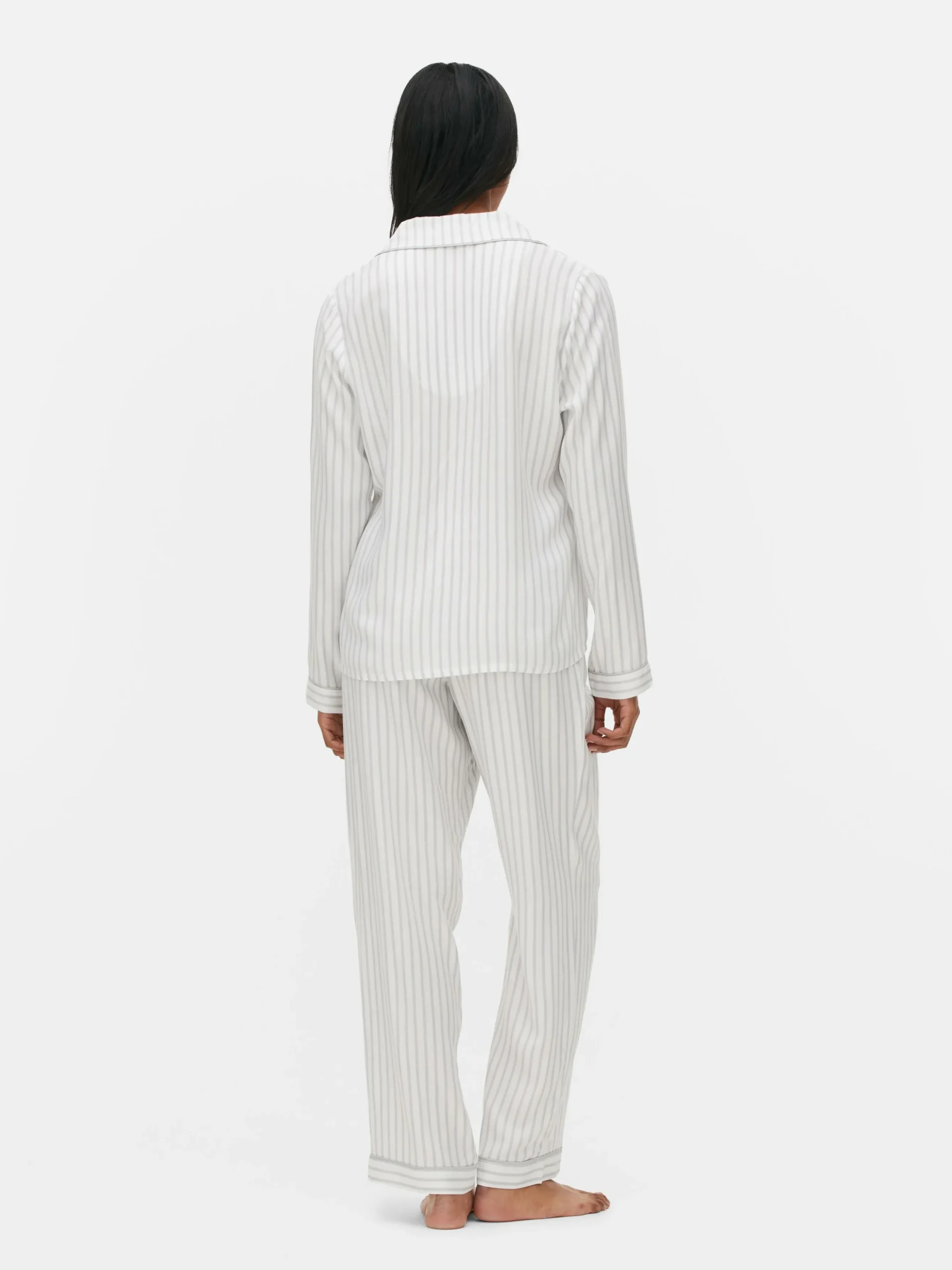 Gestreepte Lange Boyfriend-pyjama