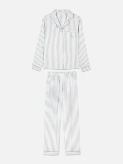 Gestreepte Lange Boyfriend-pyjama