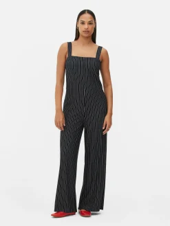 Gestreepte Mouwloze Jumpsuit