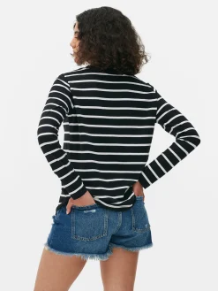 Gestreepte Top Met Lange Mouwen