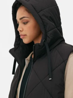 Gewatteerde Bodywarmer Met Capuchon