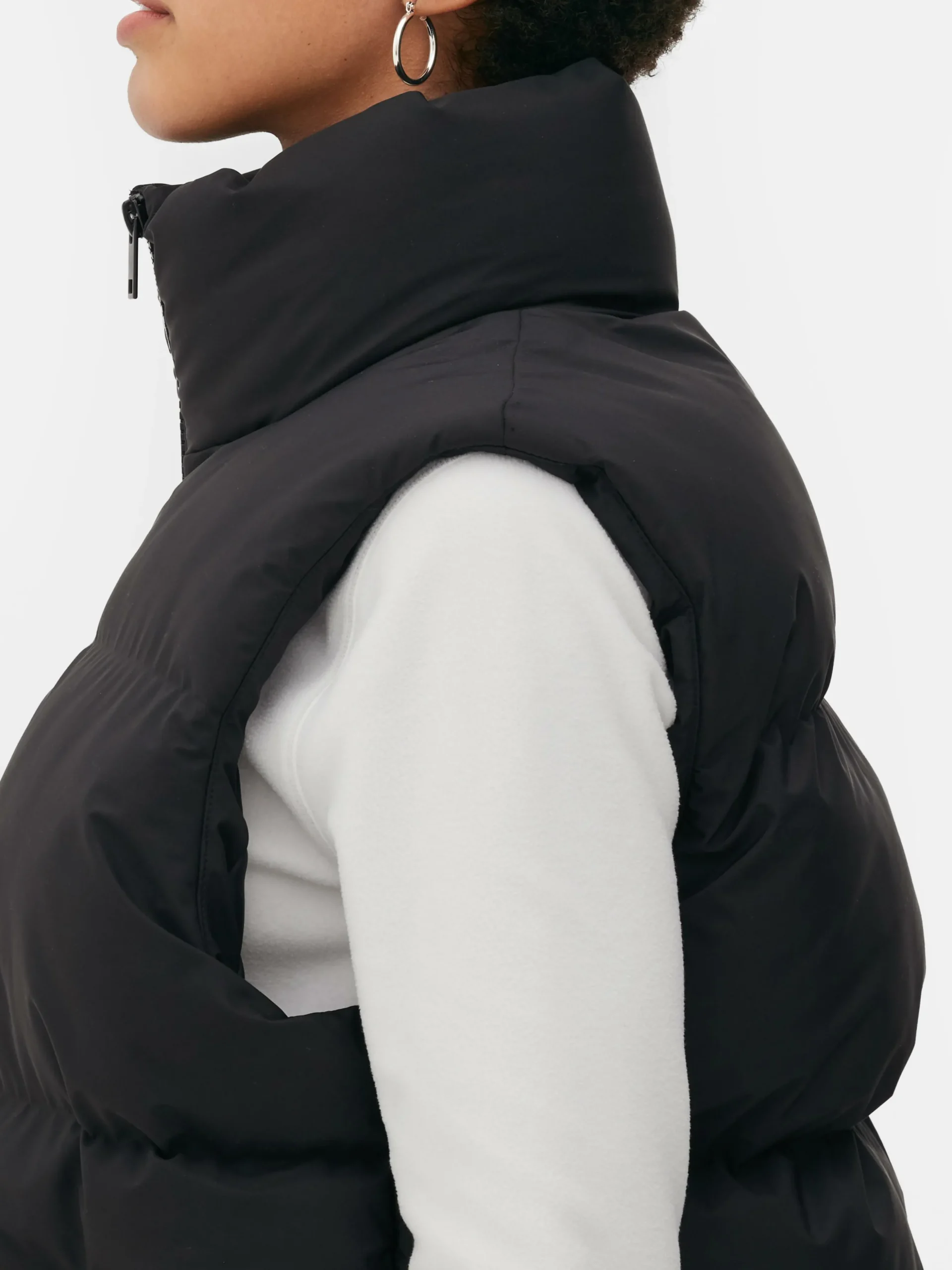Gewatteerde Bodywarmer Met Opstaande Kraag