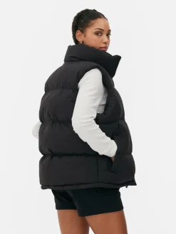Gewatteerde Bodywarmer Met Opstaande Kraag