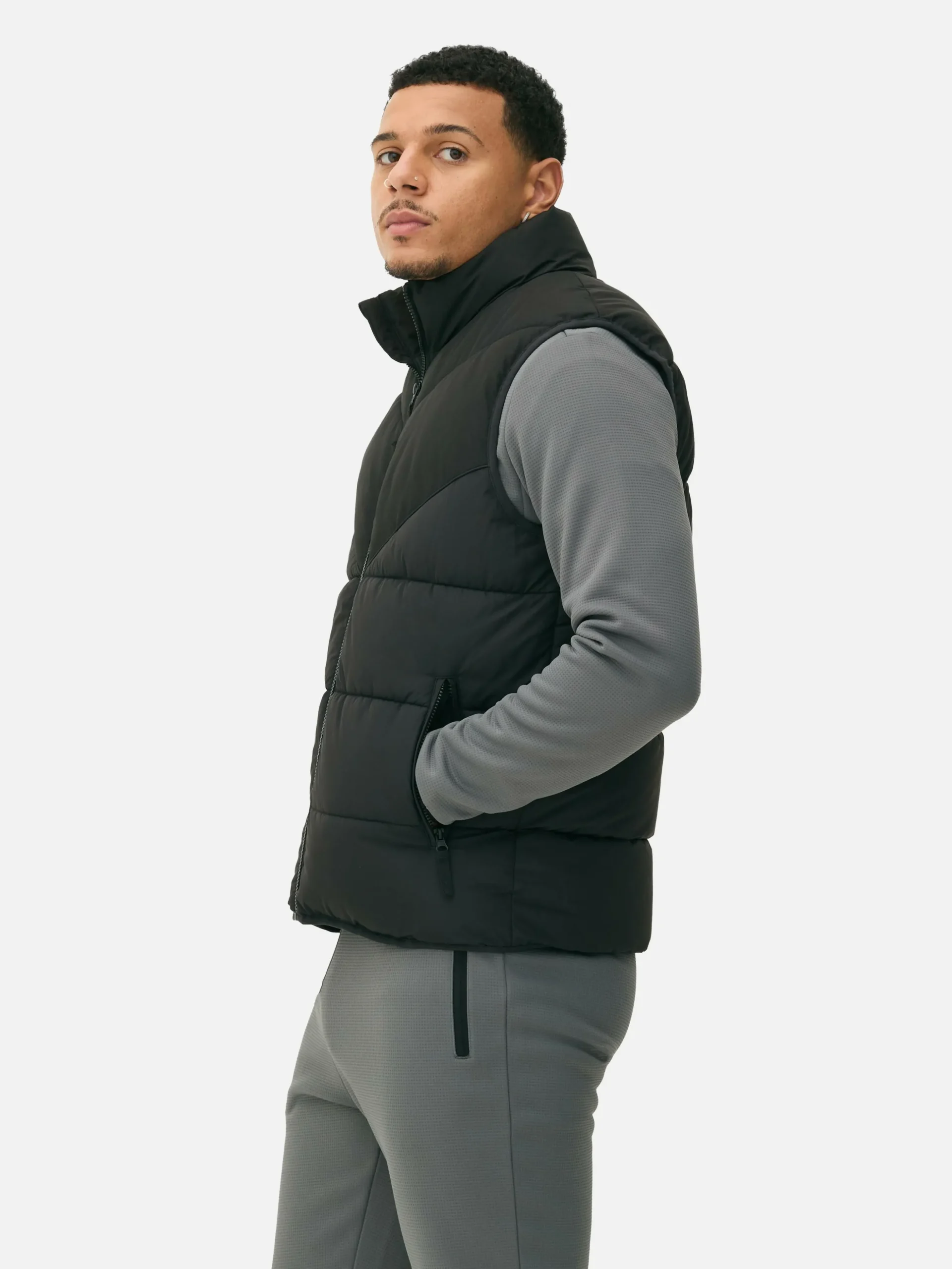 Gewatteerde Bodywarmer Met Zigzagstrepen