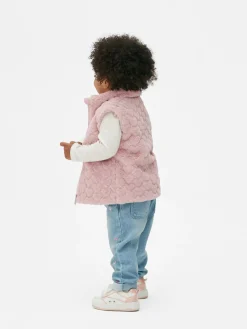 Gilet Van Imitatiebont Met Hartjestextuur