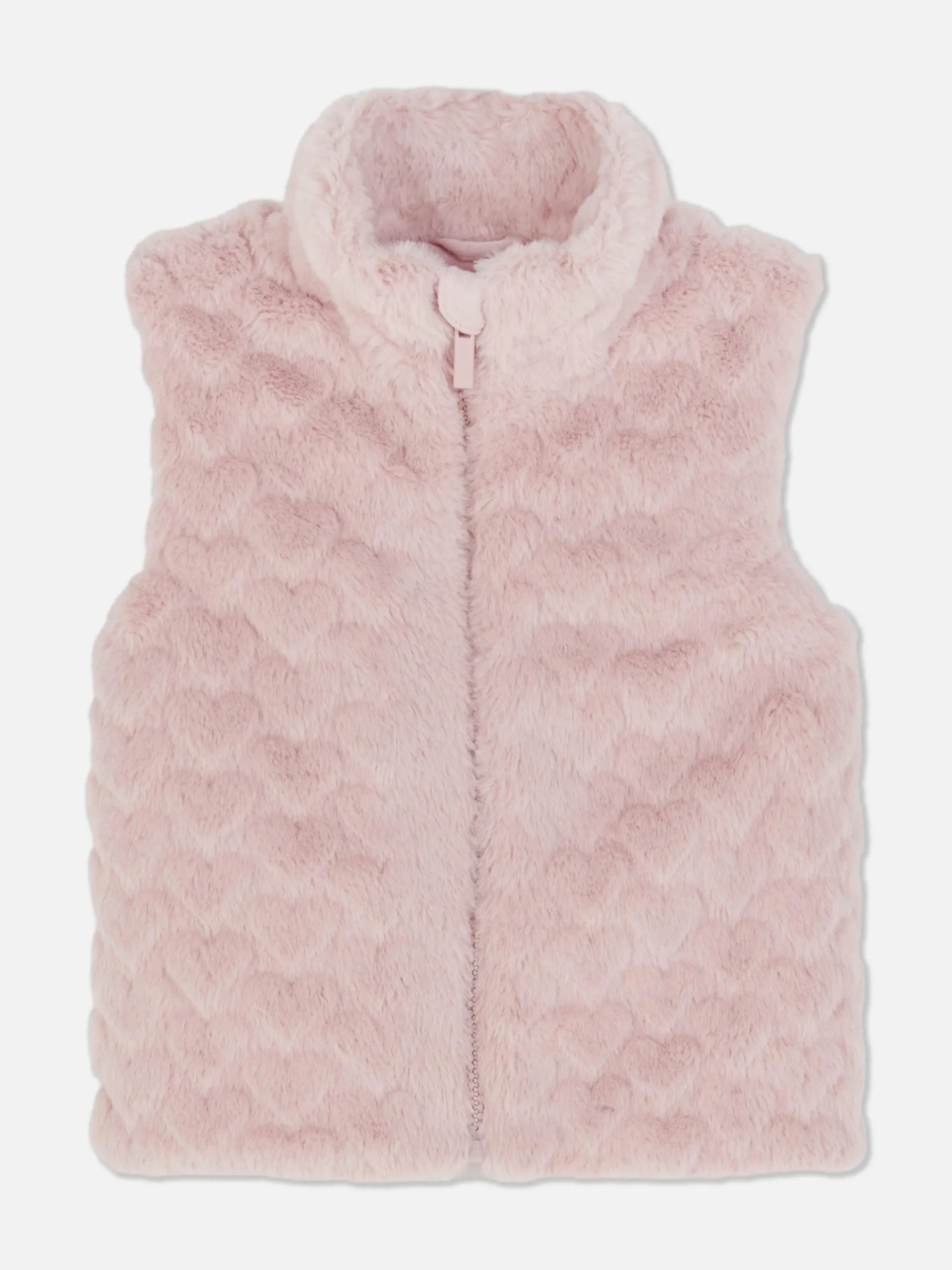 Gilet Van Imitatiebont Met Hartjestextuur