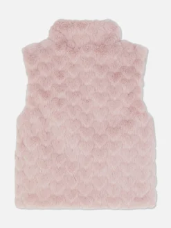 Gilet Van Imitatiebont Met Hartjestextuur