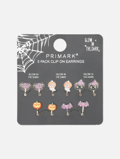 Glow-in-the-Dark Halloween-oorclips, Set Van 5