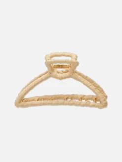 Grote Bulldog Haarclip Met Raffia