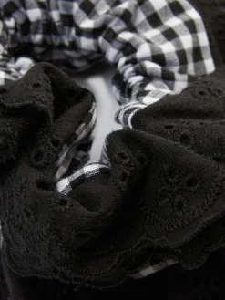 Grote Geruite Scrunchie Met Kant