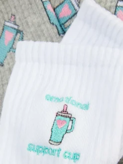 Halfhoge Sokken Met Reisbekerprint