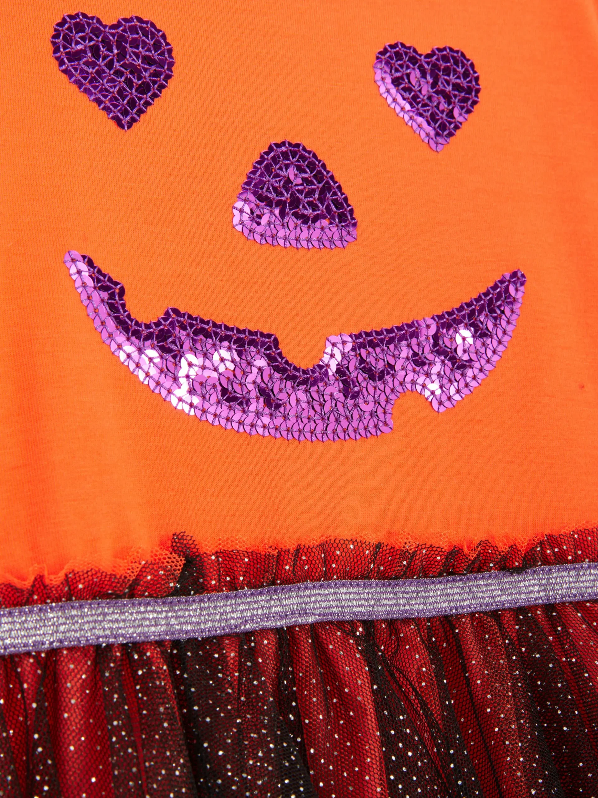 Halloweenjurk Met Pompoen En Pailletten