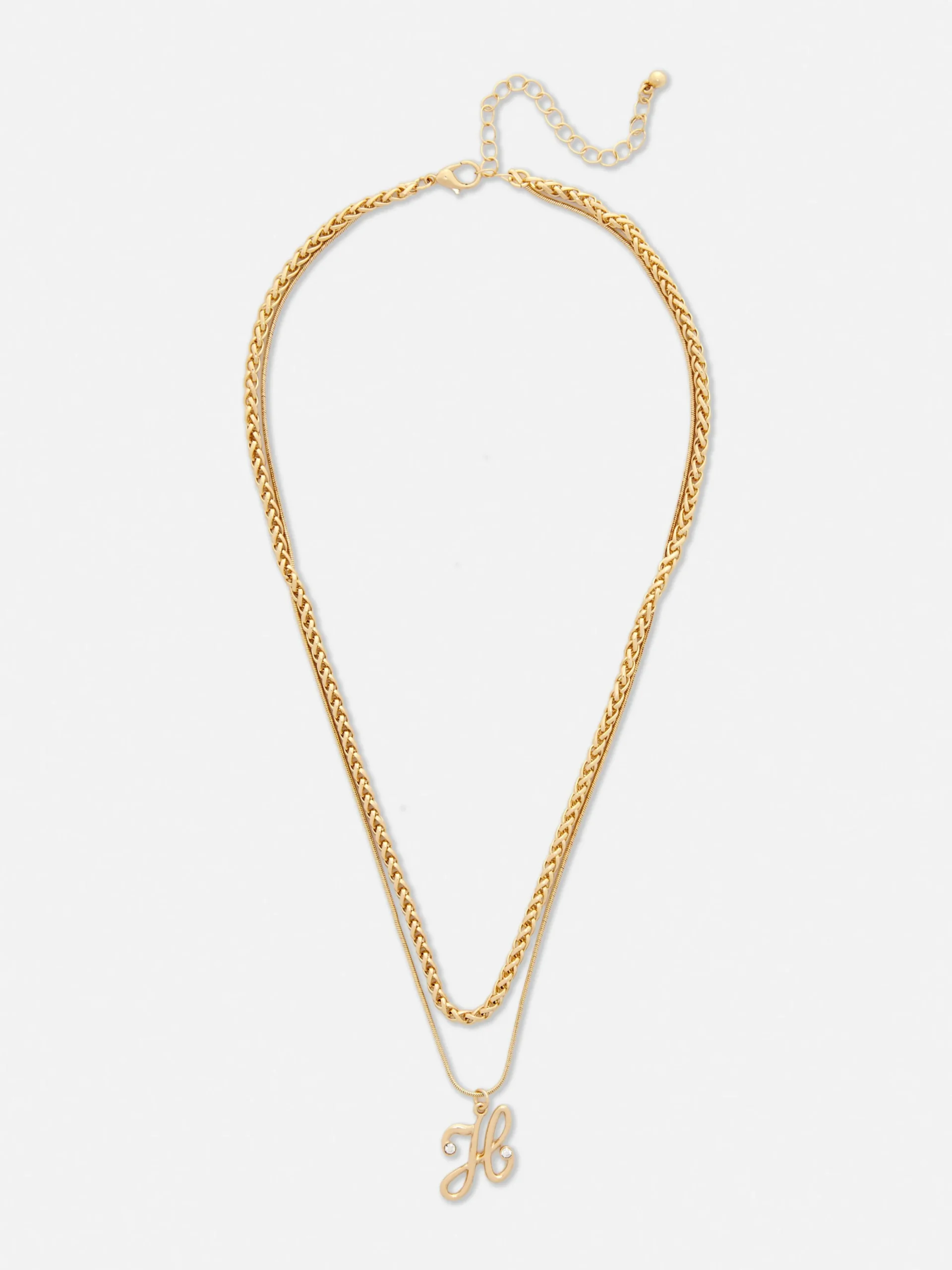 Halsketting Met Initiaalhanger En Dubbele Ketting