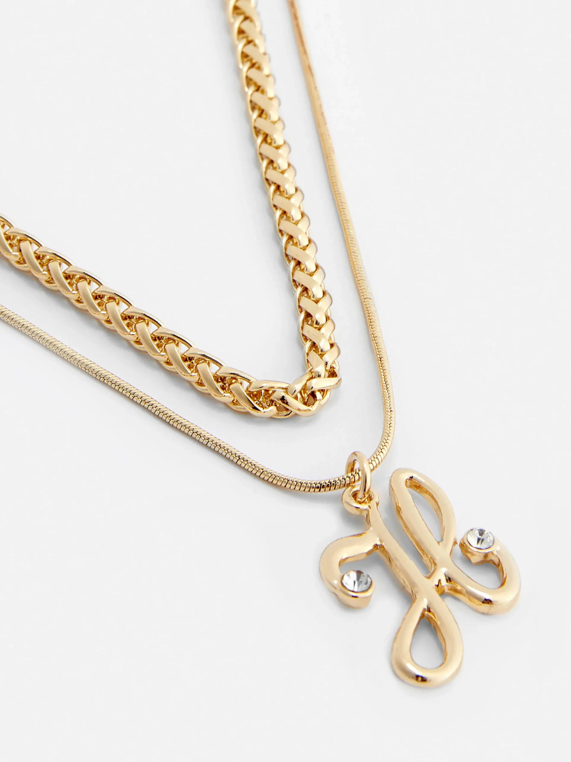 Halsketting Met Initiaalhanger En Dubbele Ketting