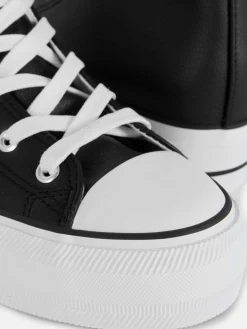 Hoge Sneakers Van Imitatieleer Met Flatformzool