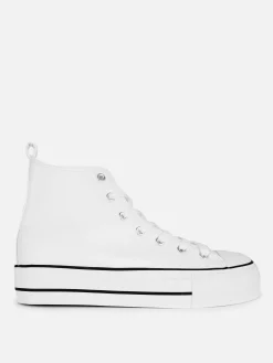 Hoge Sneakers Van Imitatieleer Met Flatformzool