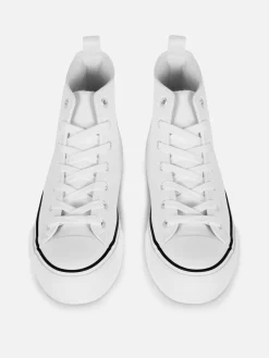 Hoge Sneakers Van Imitatieleer Met Flatformzool