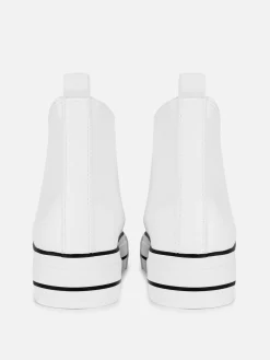Hoge Sneakers Van Imitatieleer Met Flatformzool