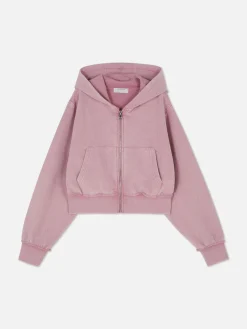 Hoodie Van Ribstof Met Rits