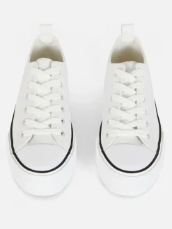 Imitatieleren Lage Sneakers Met Plateauzool