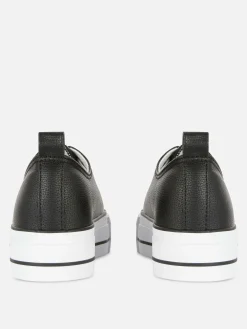 Imitatieleren Lage Sneakers Met Plateauzool