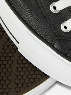 Imitatieleren Lage Sneakers Met Plateauzool