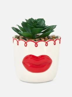 Imitatievetplant In Pot Met Lippen