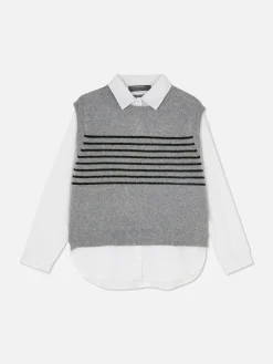 2-in-1 Gelaagd Overhemdvest