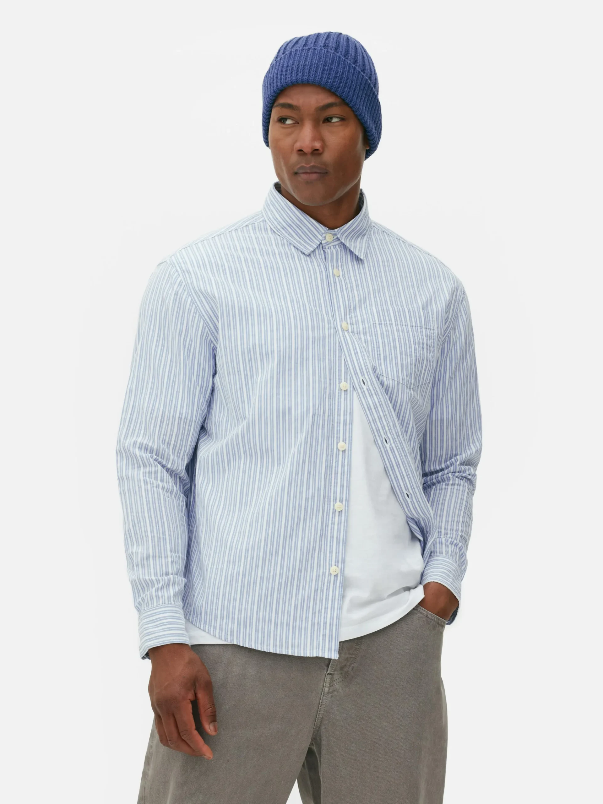 Jacquard Gestreept Shirt Met Lange Mouwen