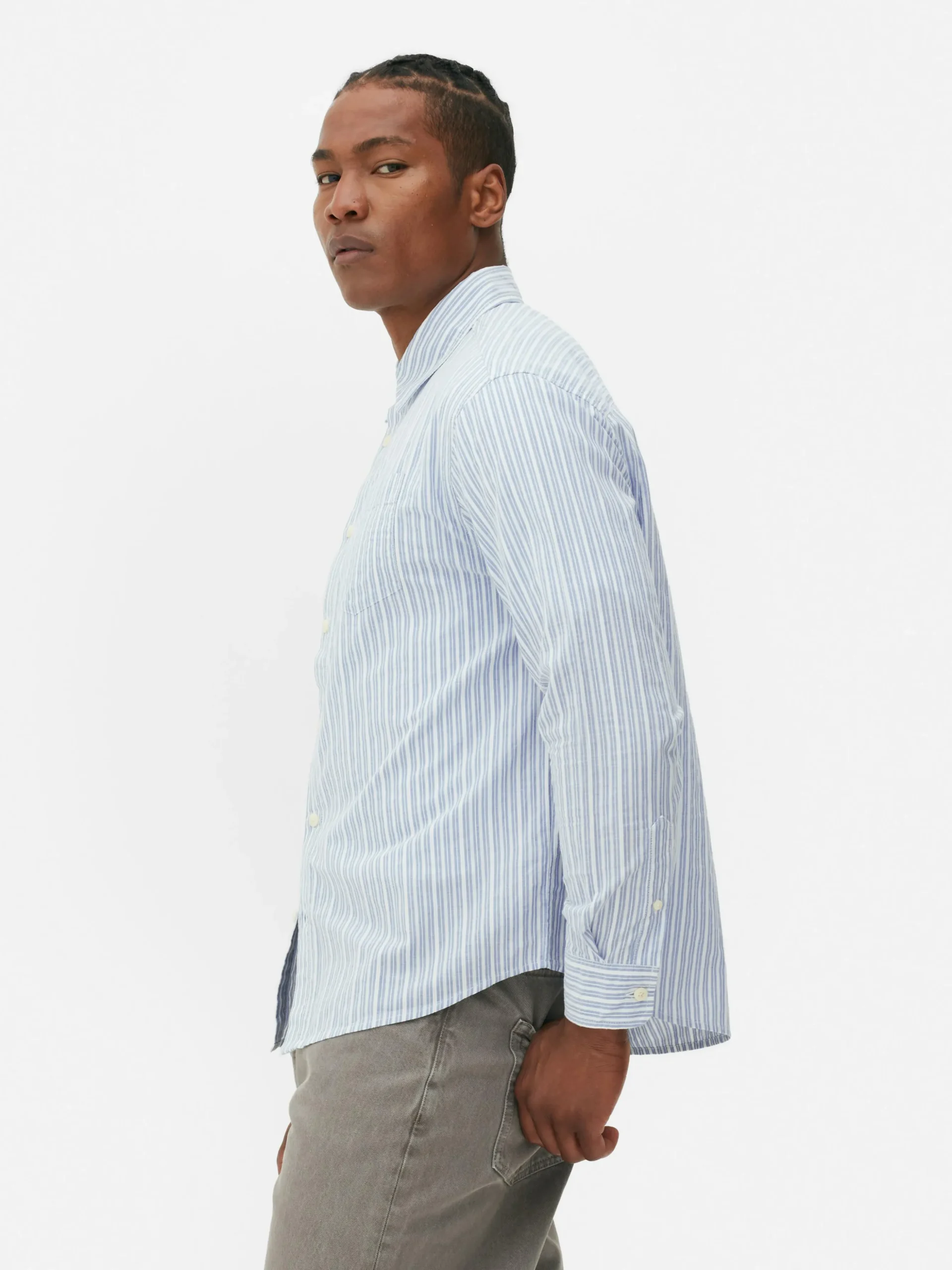 Jacquard Gestreept Shirt Met Lange Mouwen