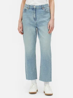 Jeans Met Rechte Pijpen En Korte Zoom