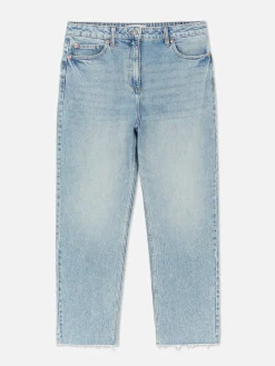 Jeans Met Rechte Pijpen En Korte Zoom