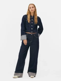 Jeans Met Wijde Pijpen Met Omslag