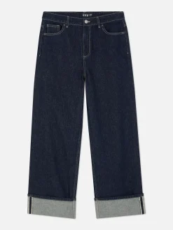 Jeans Met Wijde Pijpen Met Omslag