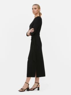 Jersey Jurk Met Strikdetail Aan Zijkant The Edit