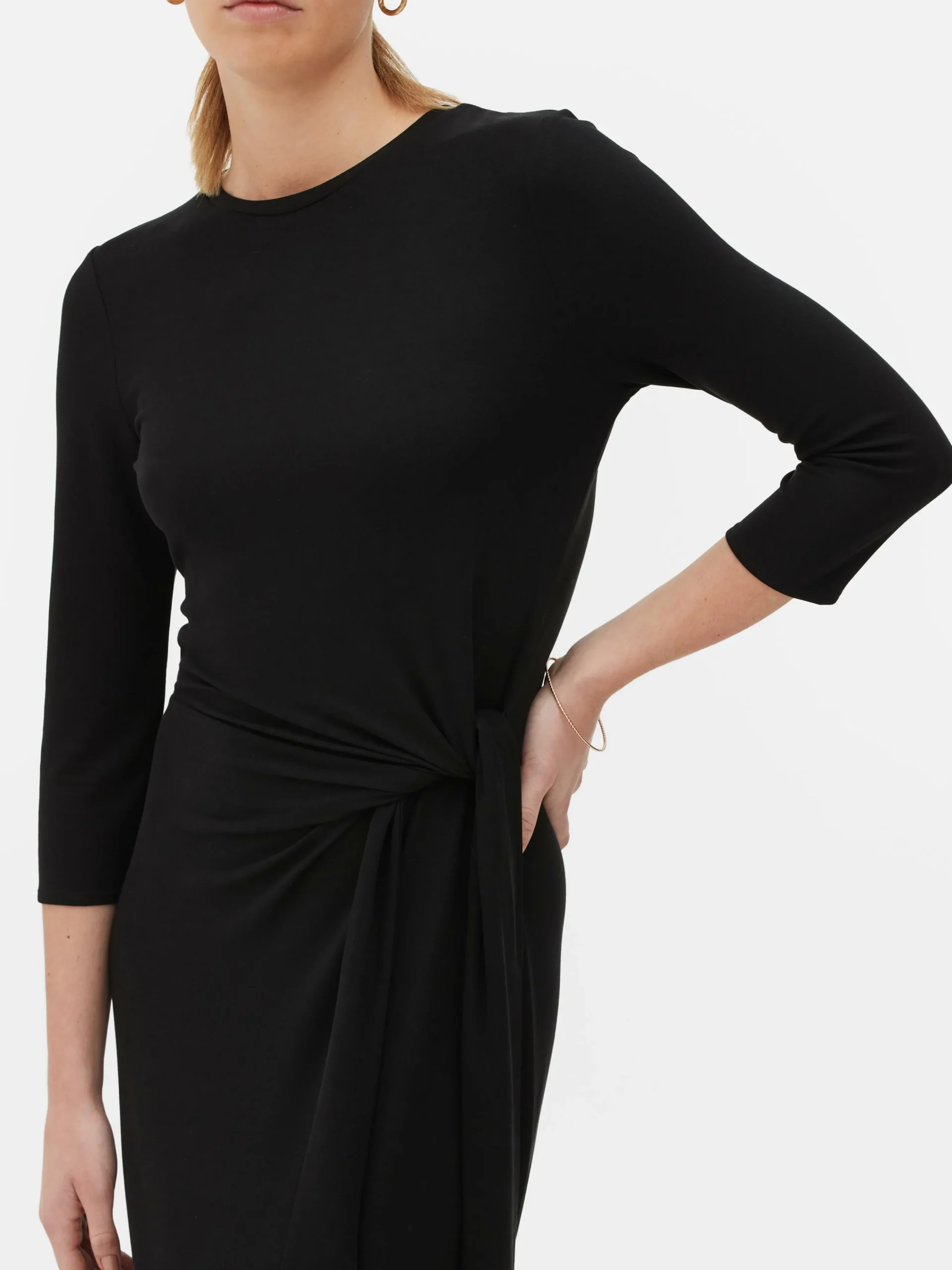 Jersey Jurk Met Strikdetail Aan Zijkant The Edit