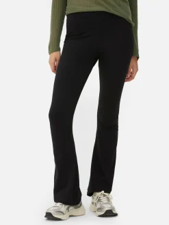 Jersey Legging Met Hoge Taille En Wijde Pijpen