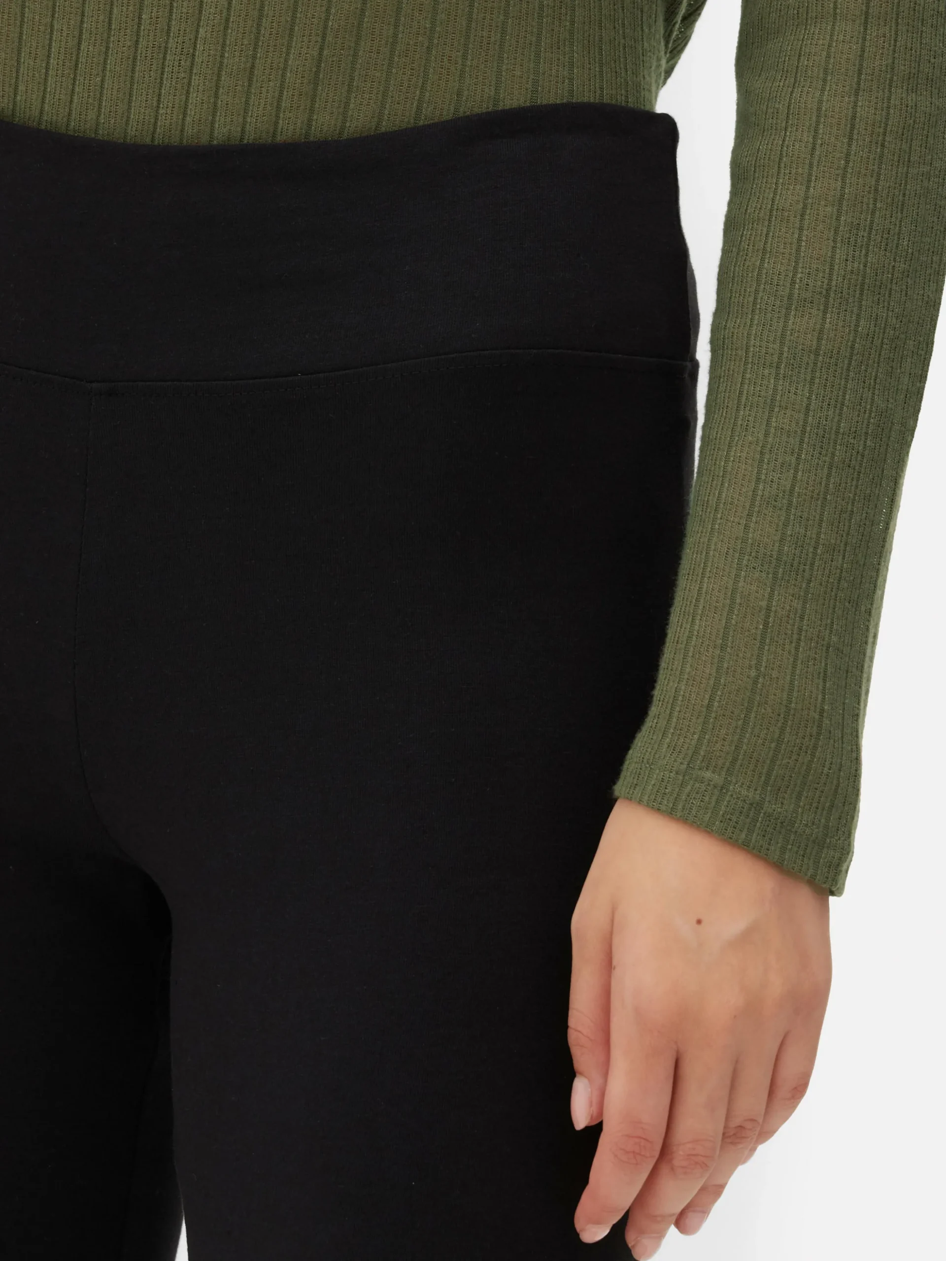 Jersey Legging Met Hoge Taille En Wijde Pijpen
