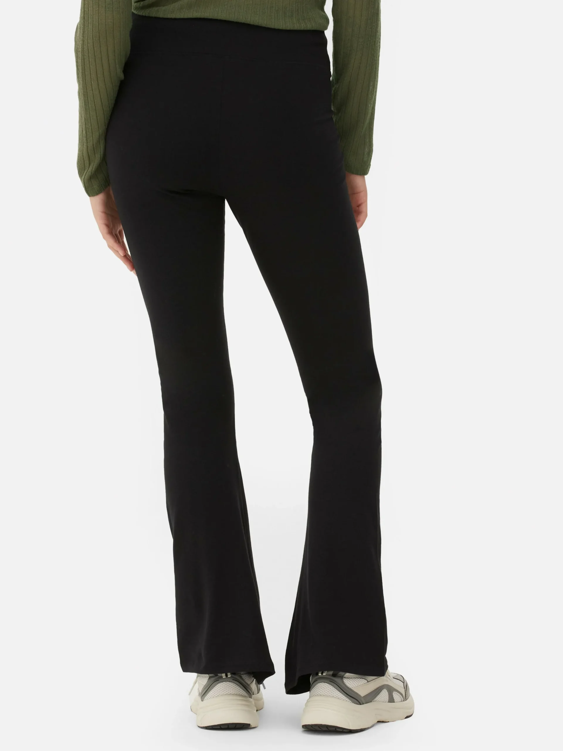 Jersey Legging Met Hoge Taille En Wijde Pijpen