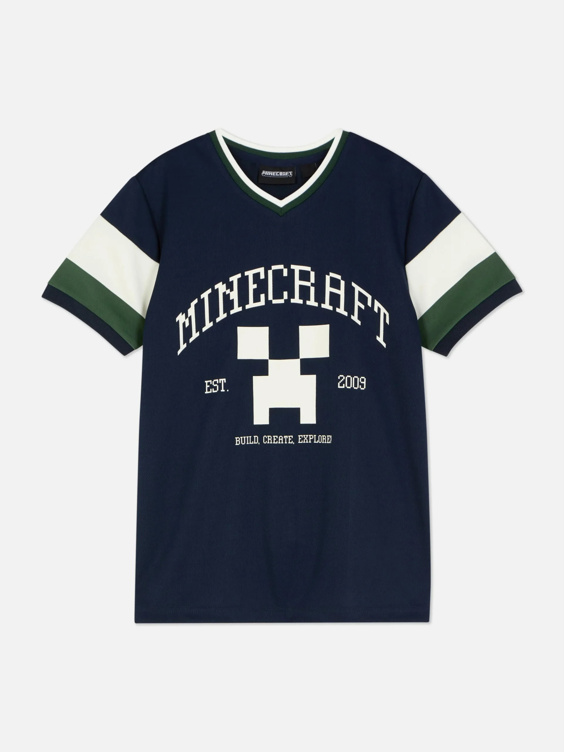 Jersey Met Korte Mouwen En Minecraft-print