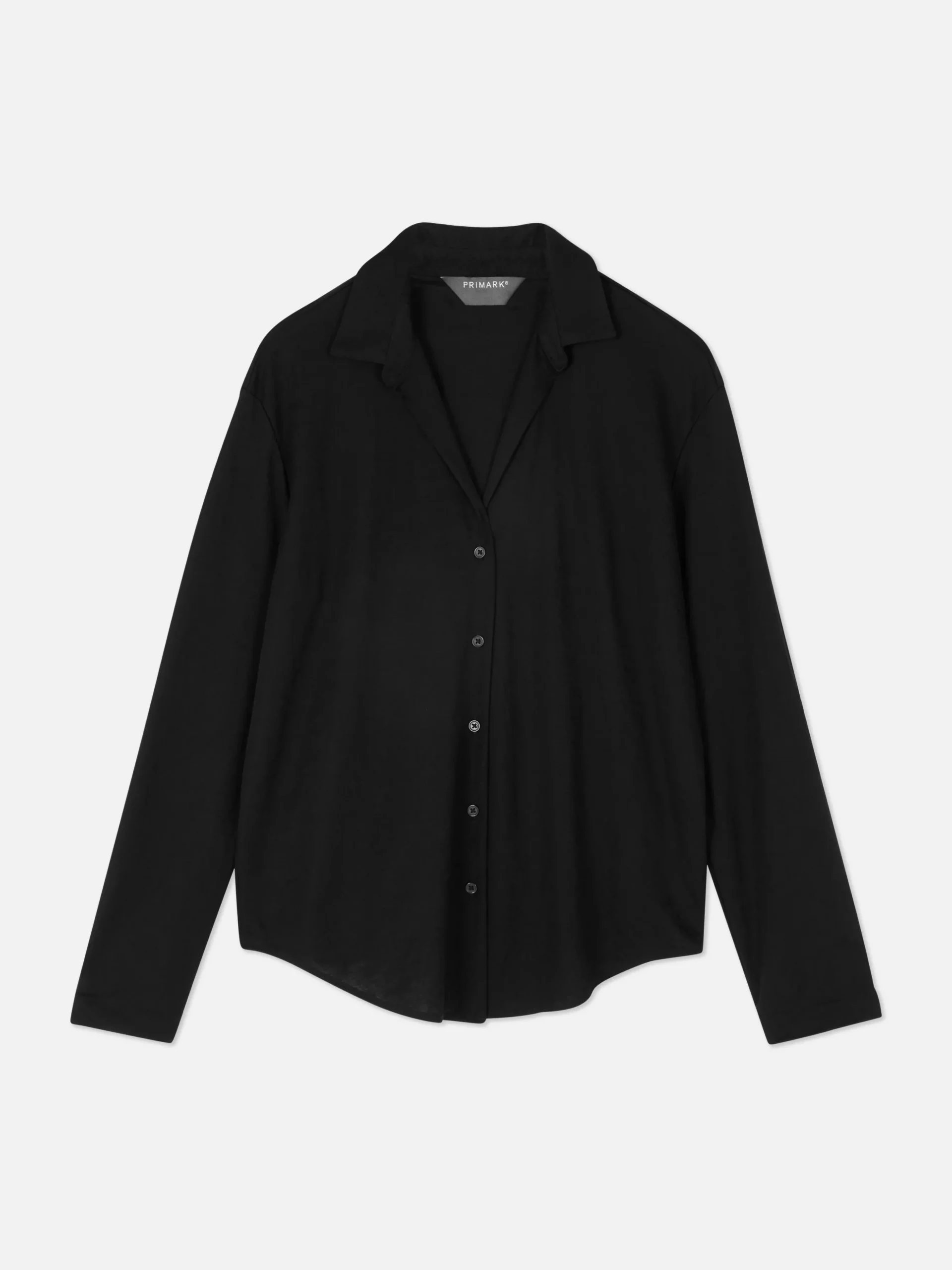 Jersey Overhemd Met Lange Mouwen