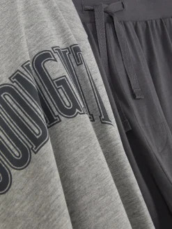 Jersey Pyjama Met 'goodnight'-print