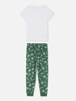 Jersey Pyjama Met Print En Korte Mouwen