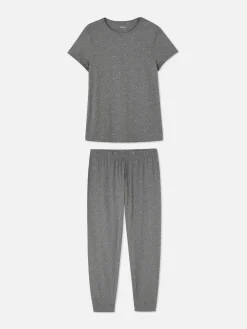 Jersey Pyjama Met Print En Korte Mouwen