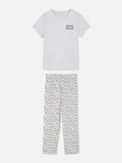 Jersey Pyjama Met Print En Korte Mouwen