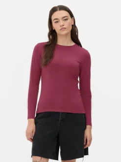 Jersey Top Met Stretch En Lange Mouwen